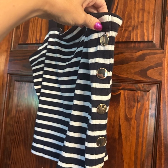 Ann Taylor Navy and White Striped Tank Top - Picture 2 of 4